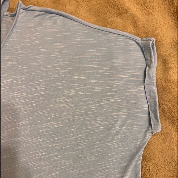 A.n.a. Baby Blue Short Sleeved Blouse Large - Picture 2 of 8